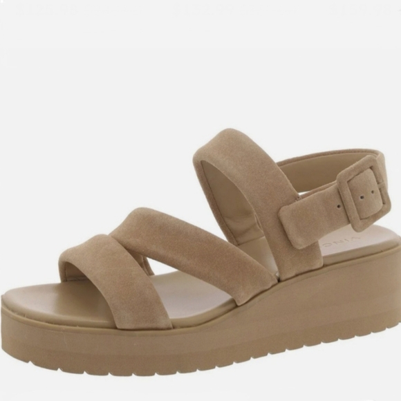 New Vince Skylar Womens Leather Slingback Wedge Sandals Size 7, E.U. 37 - Picture 3 of 16